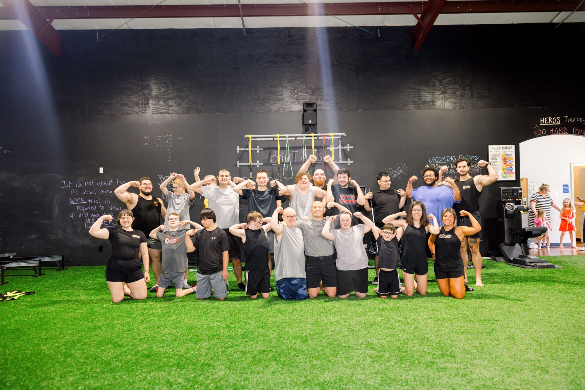The whole floor together for a group photo